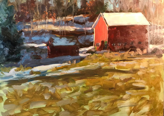 Barn in Sherman – Winter (18 x 24 Inches)