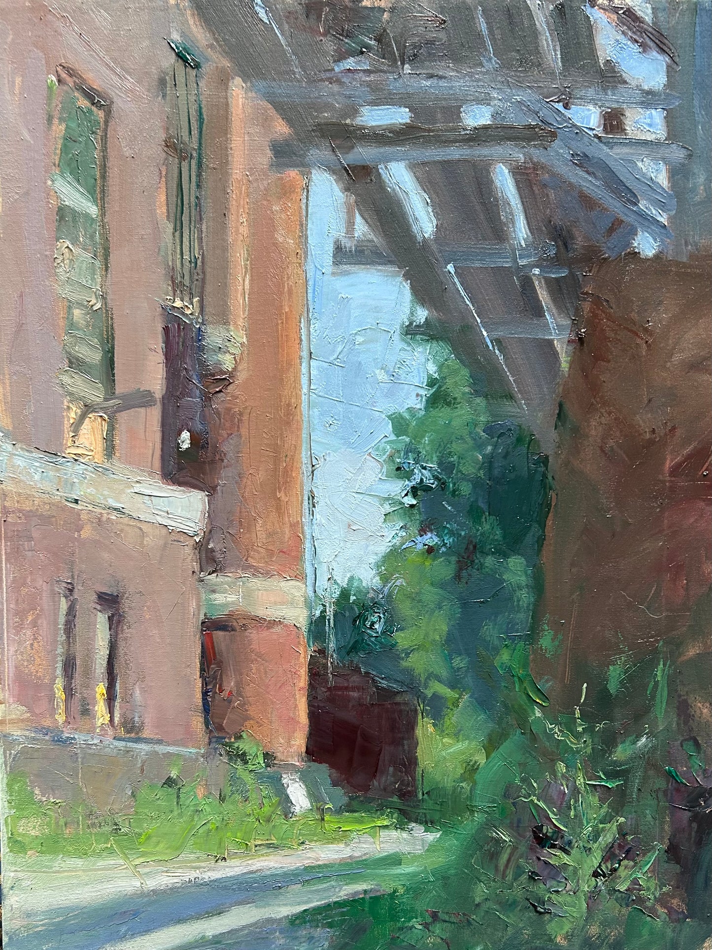Behind the RR Station, Wingdale (20 x 16 Inches)