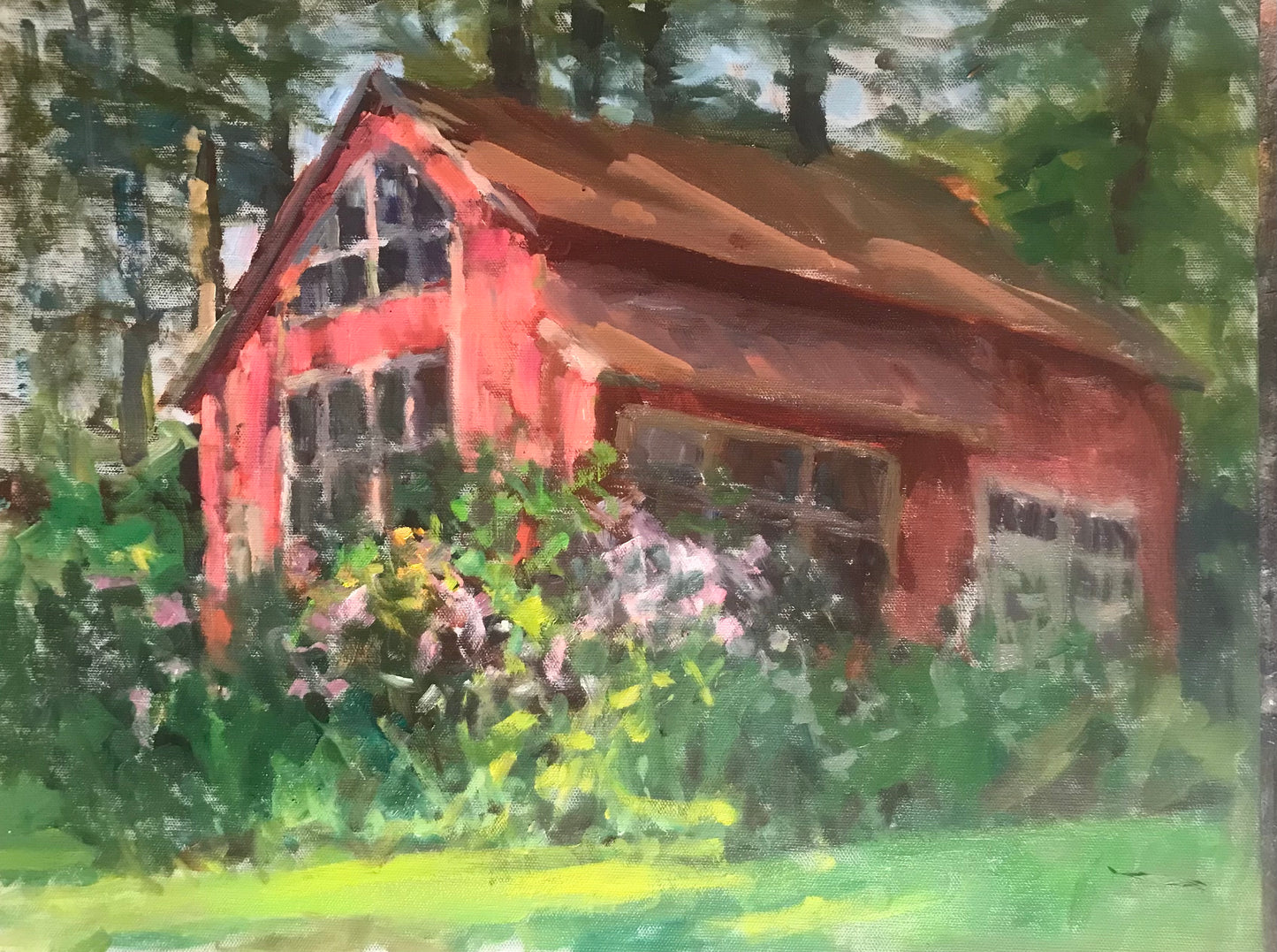 Carol’s Garden by the Barn (16 x 20 Inches)