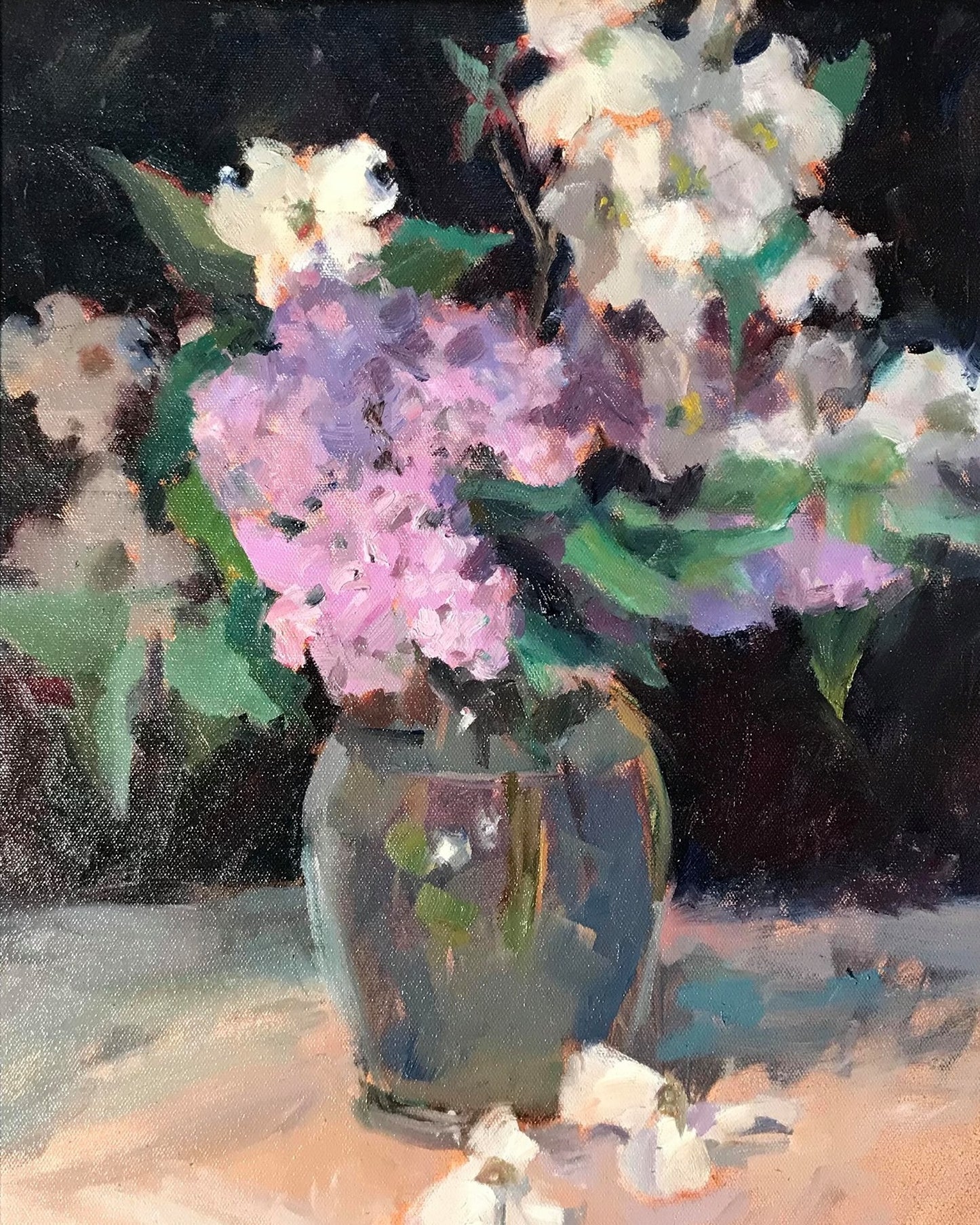 Dogwood and Lilacs (20 x 16 Inches)