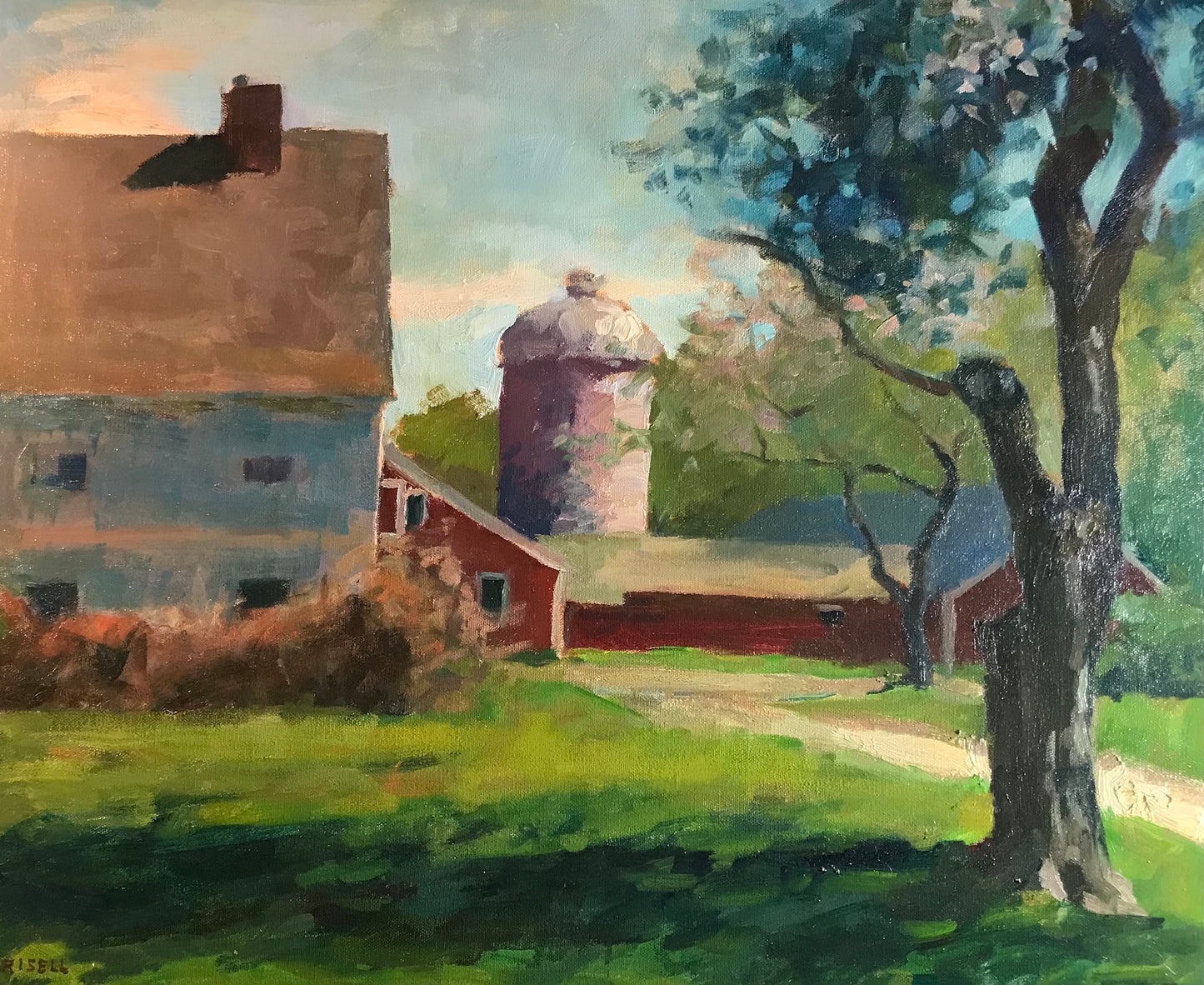 Farmhouse, Barn and Silo (20 x 24 Inches)