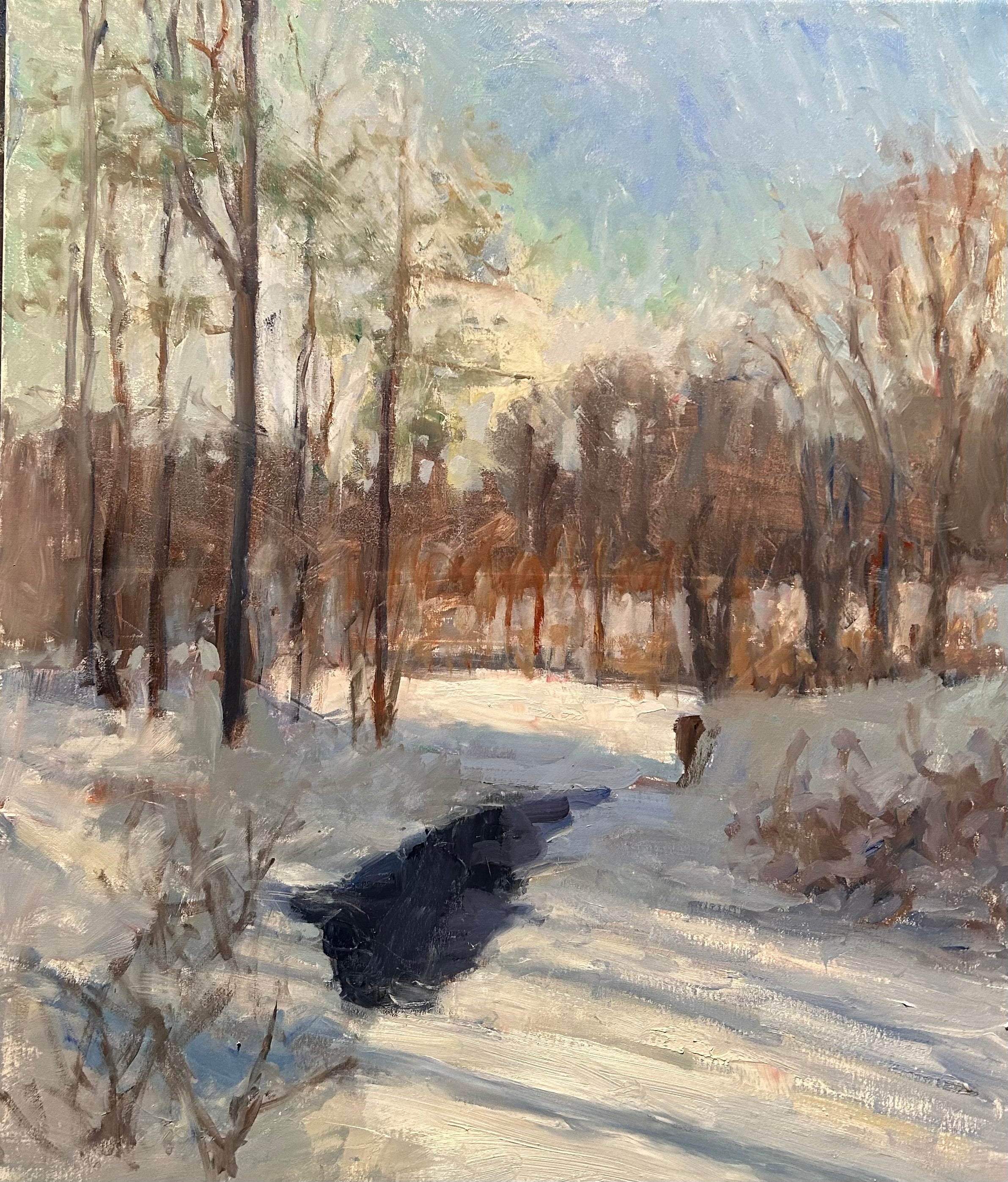 Frozen Brook, Midwinter (24 x 20 Inches) – Susan Grisell Fine Art