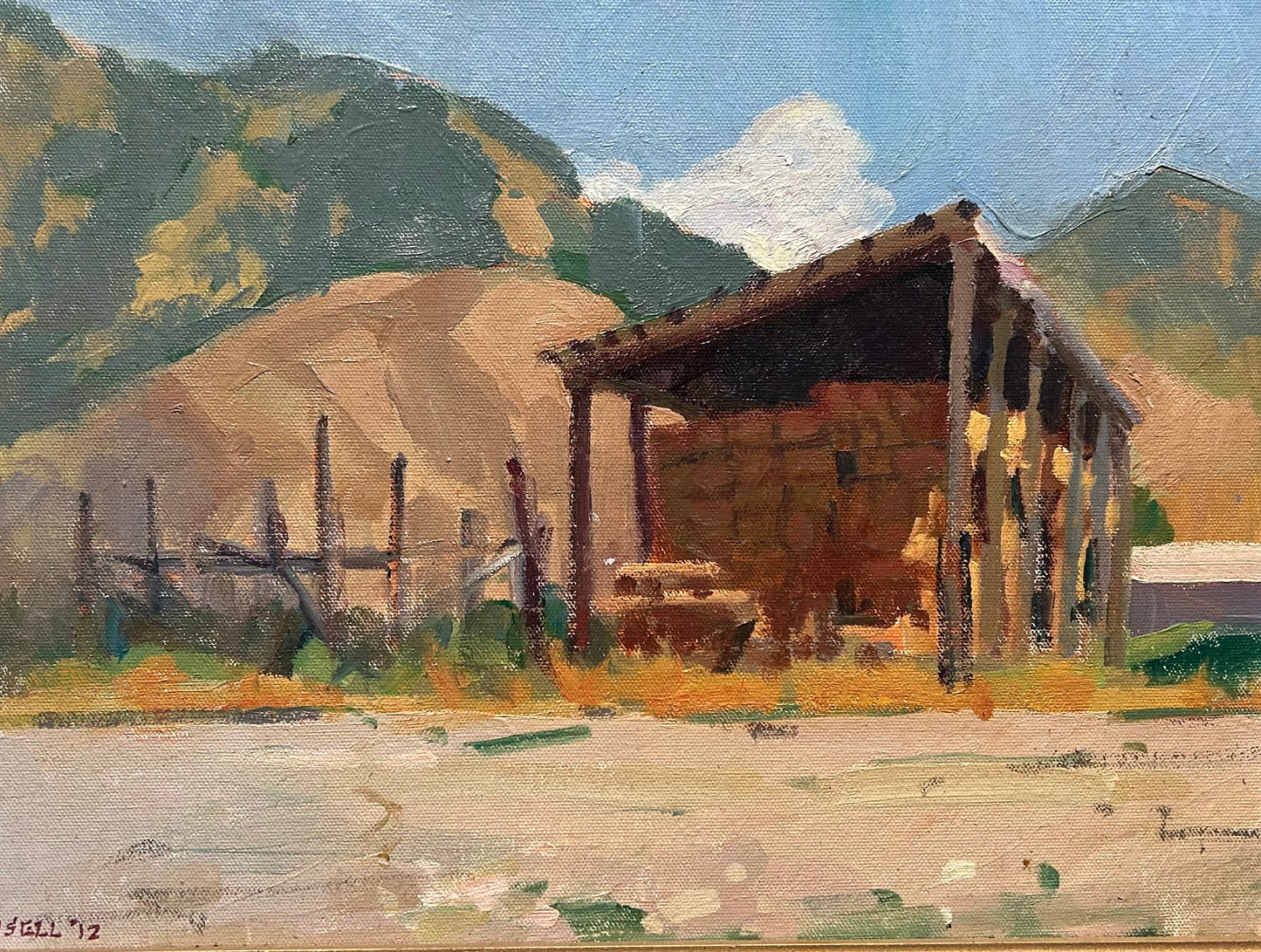 "Hay Shed in Wyoming" (12 x 16 Inches)