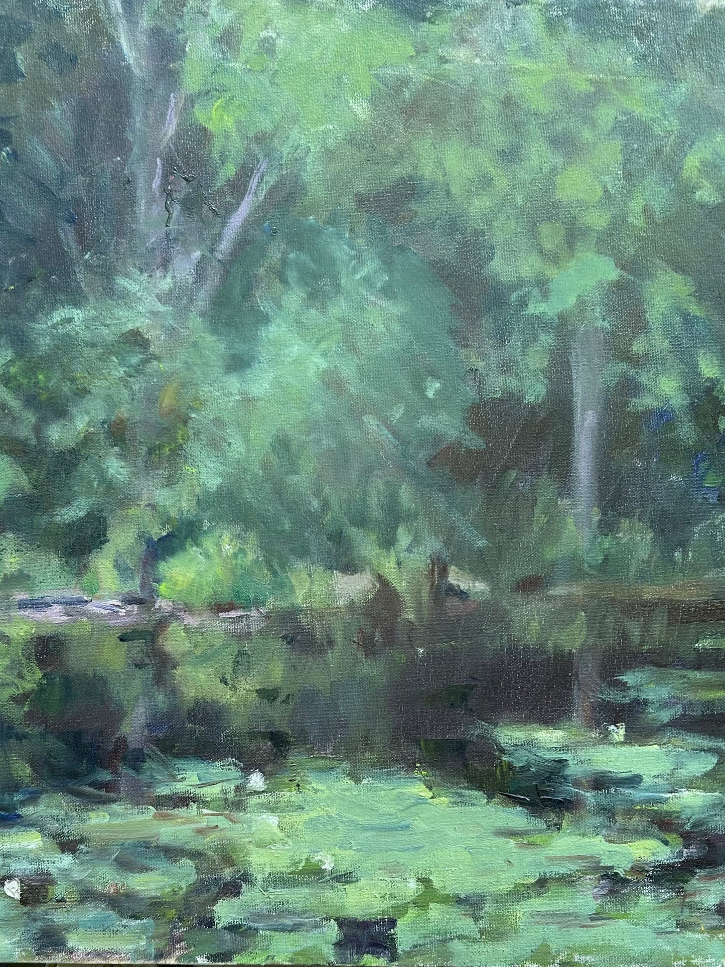 Water Lilies at Mud Pond (18 x 18 Inches)