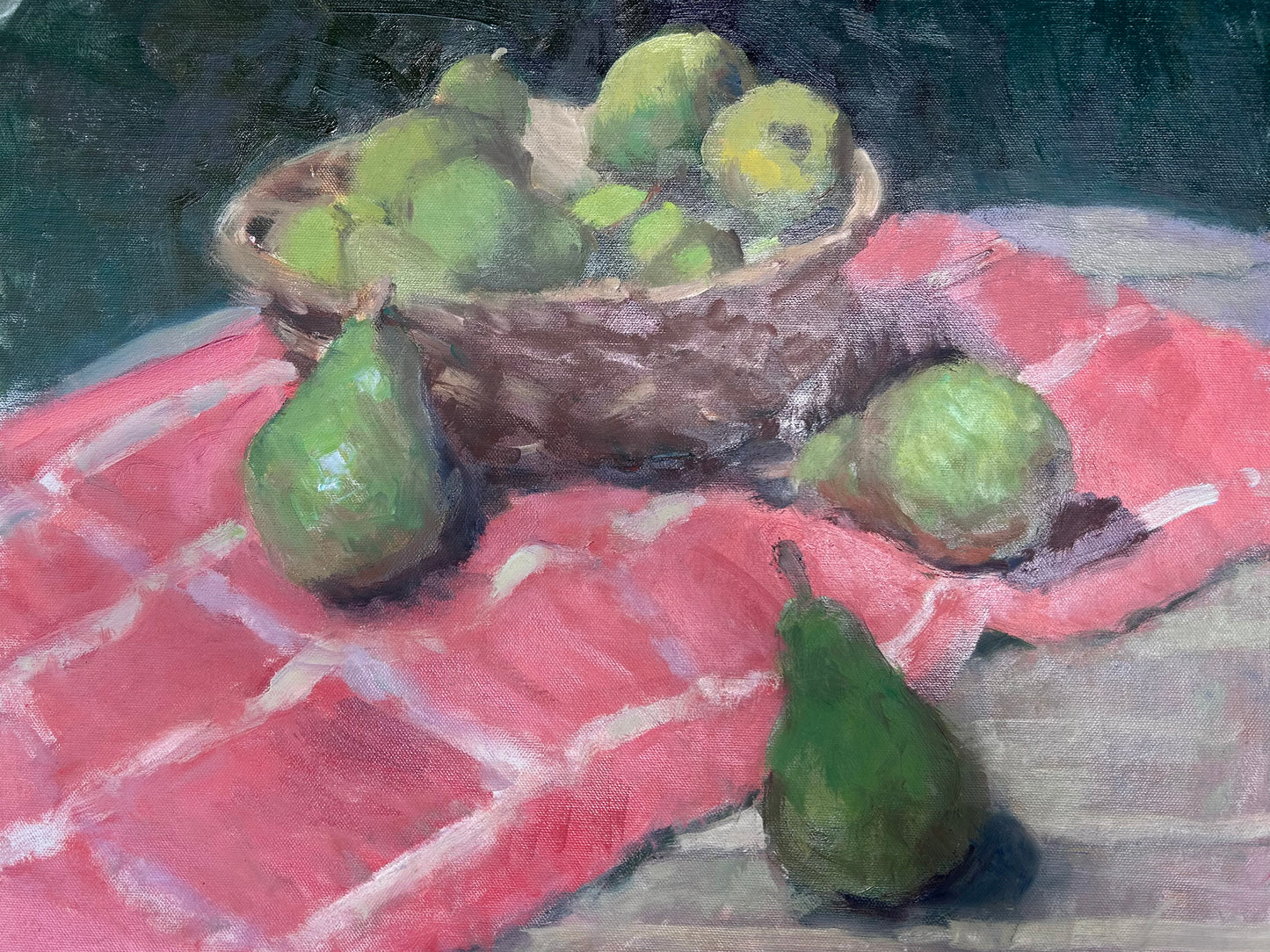A Basket of Pears (16 x 20 Inches)