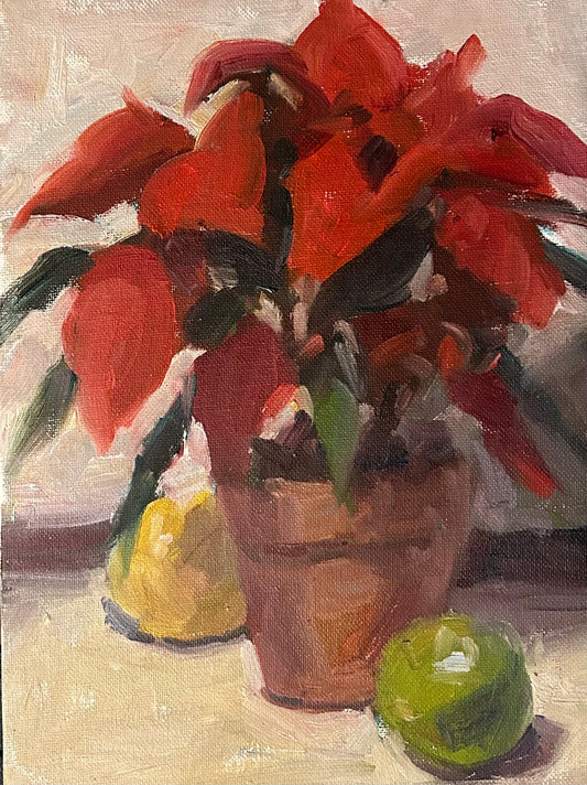 Poinsettia with Citrus (12 Inches x 9 Inches)