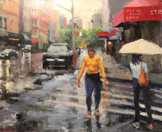 Rainy Day on Broadway (28 x 35 Inches)
