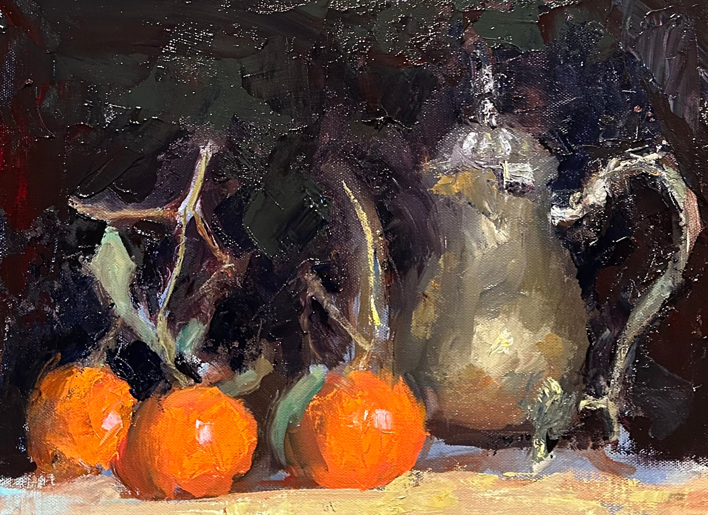 Teapot and Mandarins (12 x 16 Inches)
