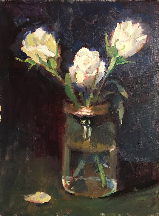 Three White Roses (16 x 12 Inches)