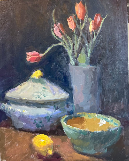 Tulips and Tureen (20 x 16 Inches)