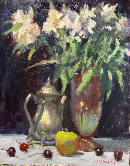 Alstroemeria and Apple (20 x 16 Inches)