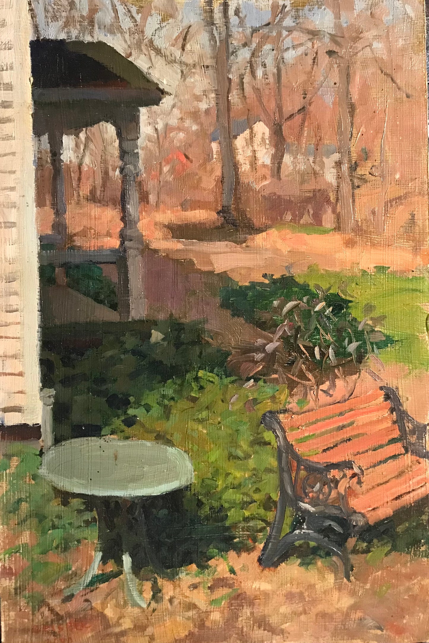 Bench in Autumn (24 x 20 Inches)