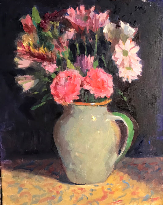 Flowers in White PItcher (20 x 16 Inches)