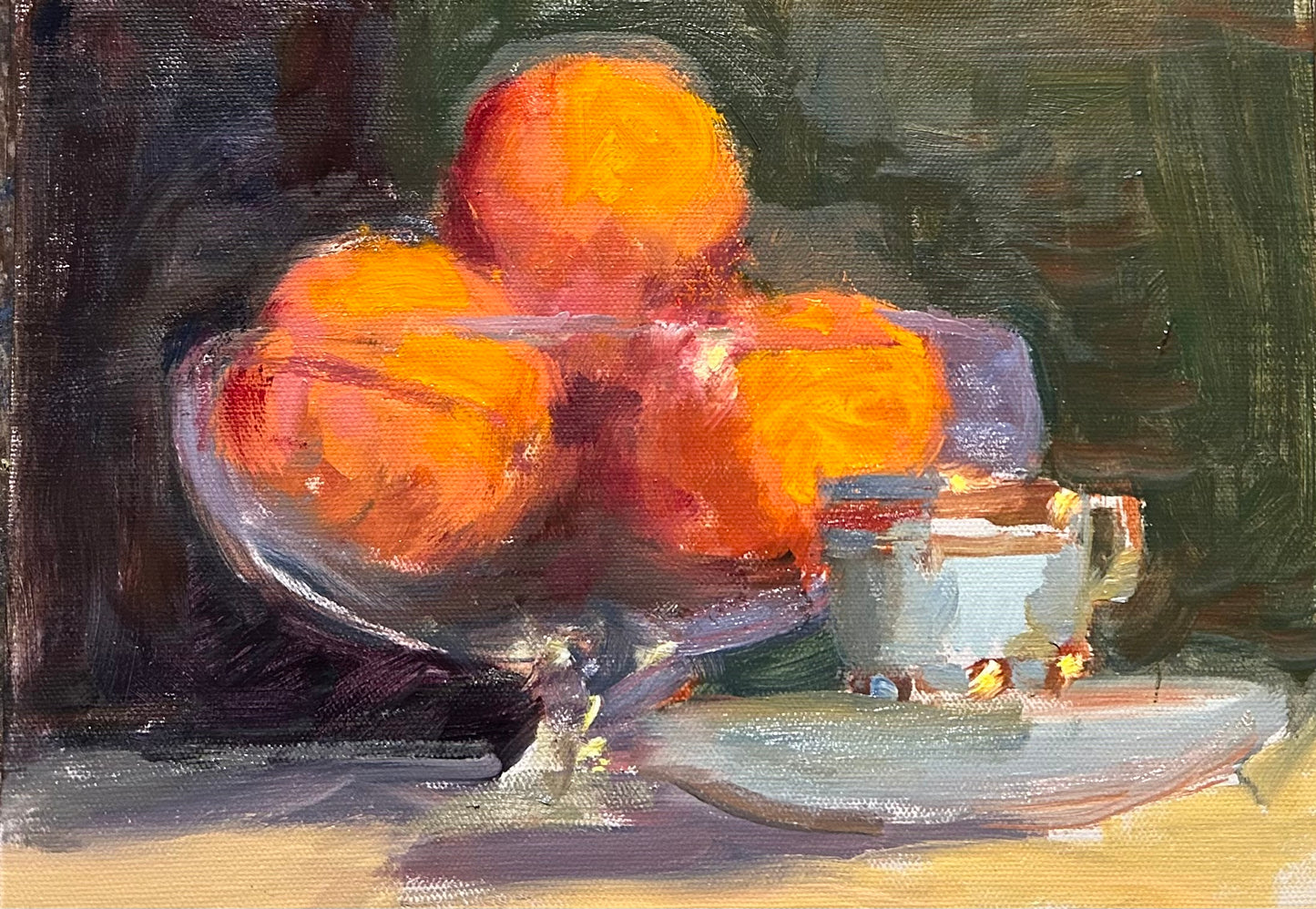 Oranges and Demi-tasse (9 x 12 Inches)