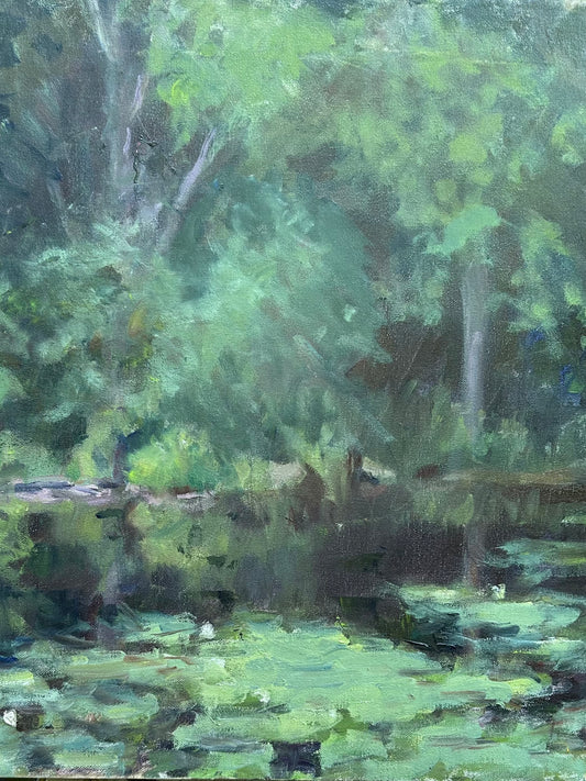 Water Lilies at Mud Pond (18 x 18 Inches)
