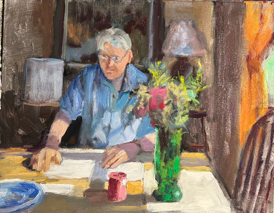 "Bill at the Table" (16 x 20 Inches)