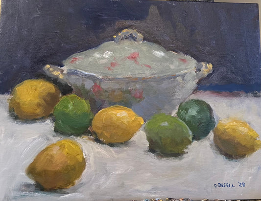 Lemons, Limes, and Covered Dish (12 x 16 Inches)