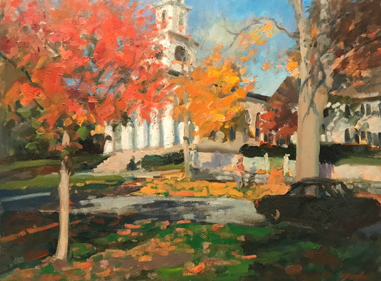 October, New Milford Green (16 x 20 Inches)