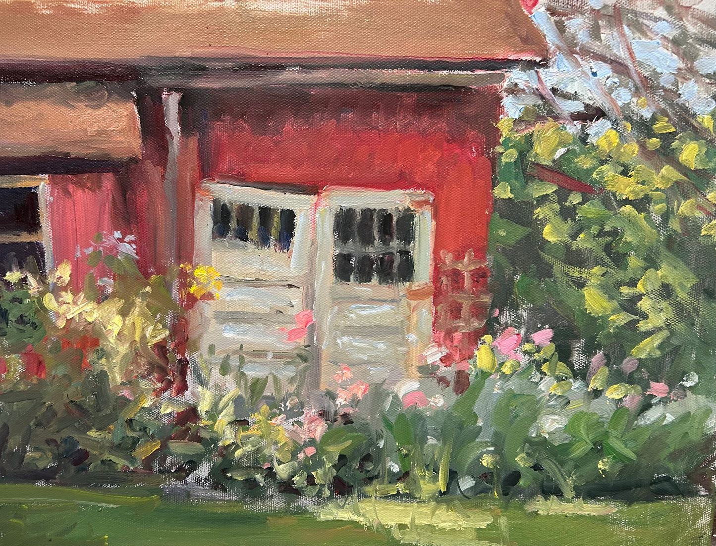 Old Barn and a Garden (12 x 16 Inches)