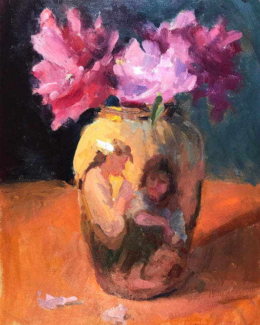 Peonies in a New Vase (14 x 11 Inches)