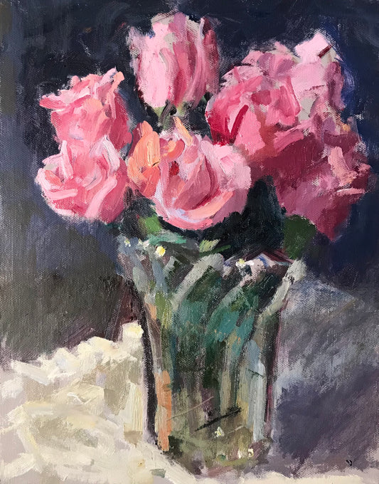 Pink Roses (16 x 12 Inches)