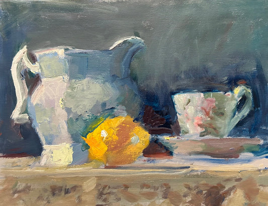 “Pitcher, Teacup, and Lemon” (11 x 14 Inches)