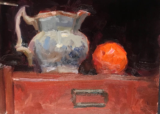 Pitcher and Orange (9 x 12 Inches)