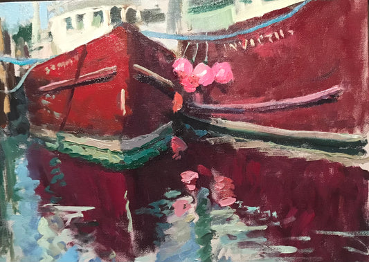 Red Fishing Boats (12 x 16 Inches)