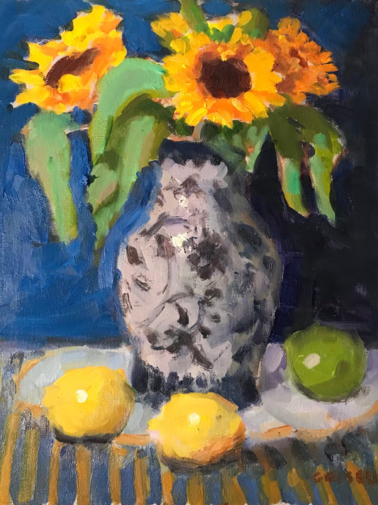 Sunflowers, Lemons, and a Lime (16 x 12 Inches)