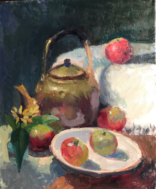 Teakettle and Apples (24 x 20 Inches)