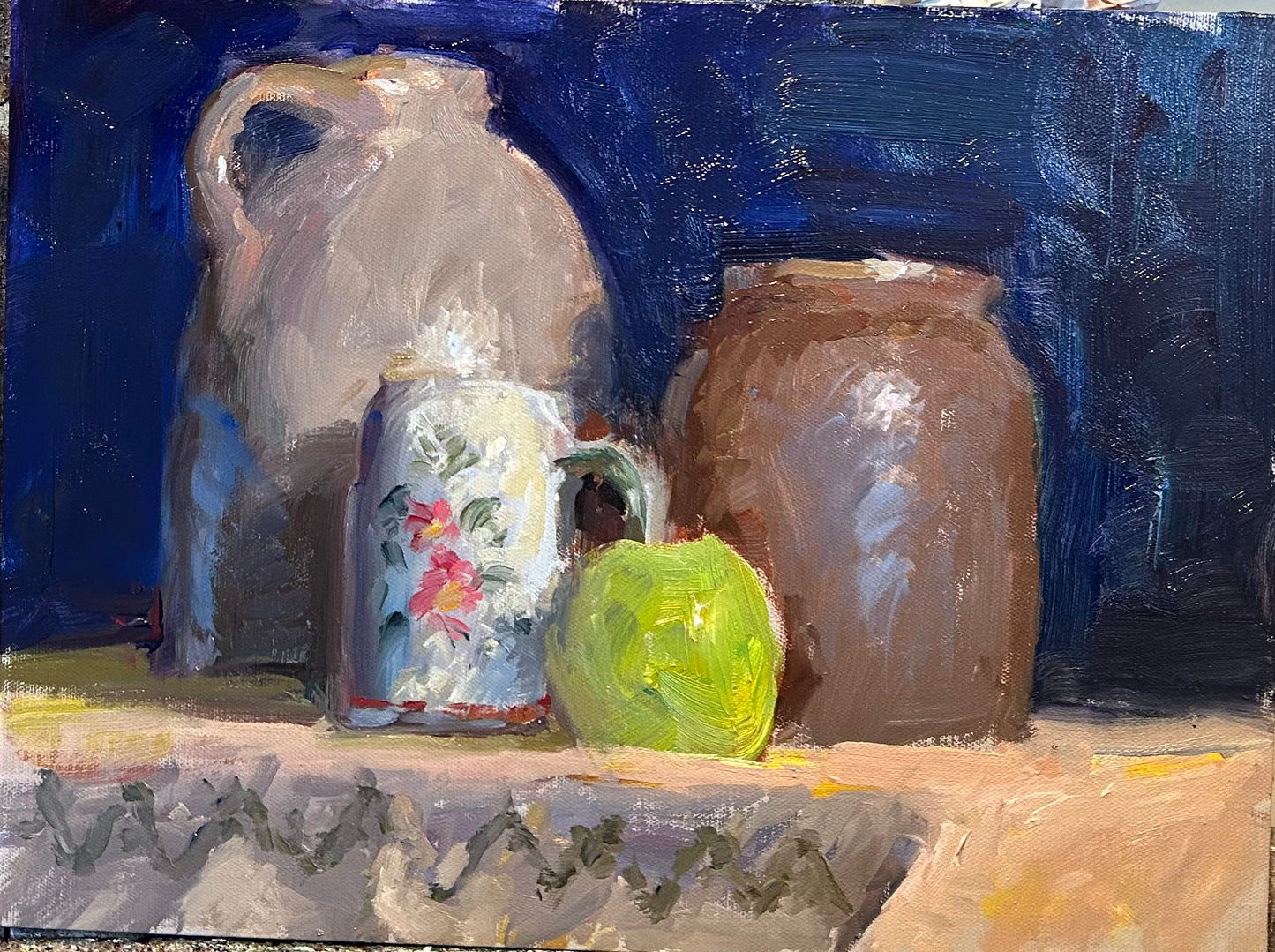 “The Potter’s Art, and a Green Apple” (12 x 16 Inches)