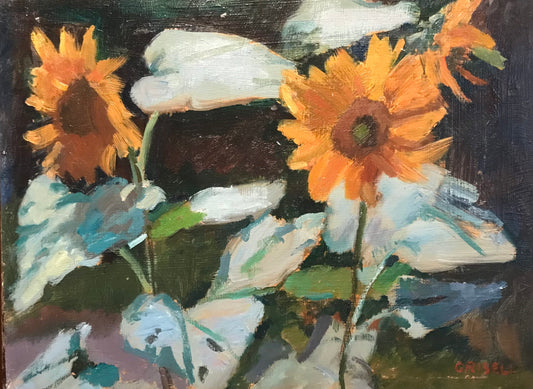 Three Sunflowers (12 x 16 Inches)