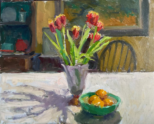Tulips and Oranges (16 x 20 Inches)