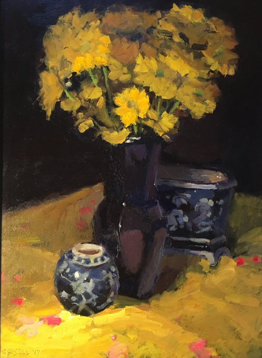 Yellow Mums (24 x 18 Inches)